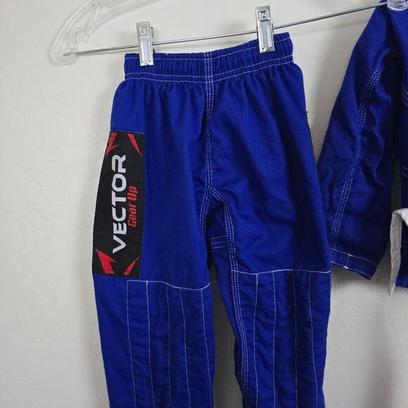 Vector Sports Brazilian Jiu Jitsu Blue Uniform Top & Bottom Martial Arts Belt KO - Picture 12 of 14